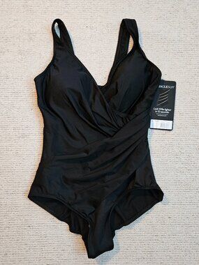 Miraclesuit Oceanus One Piece Swimsuit Black 16W 16 NEW